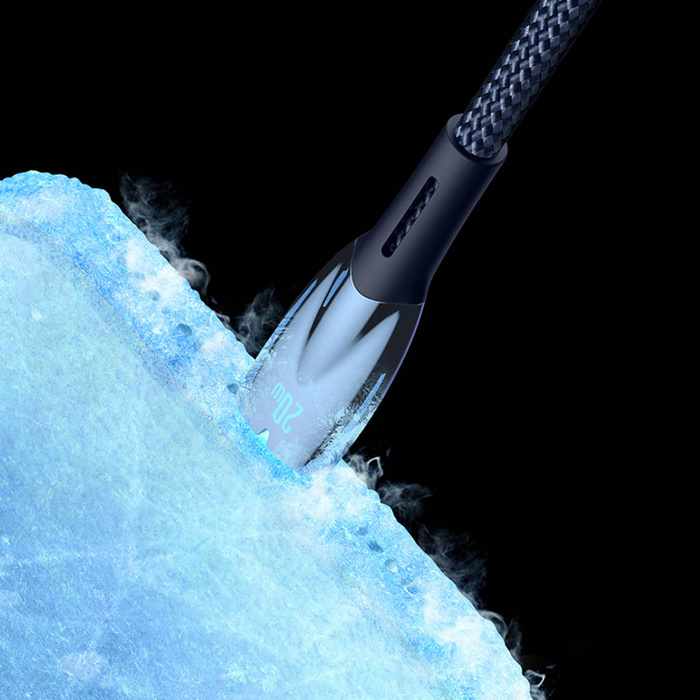 Cavo di ricarica rapida serie Baseus Glimmer USB-A - USB-C 100W 480Mbps 2m nero