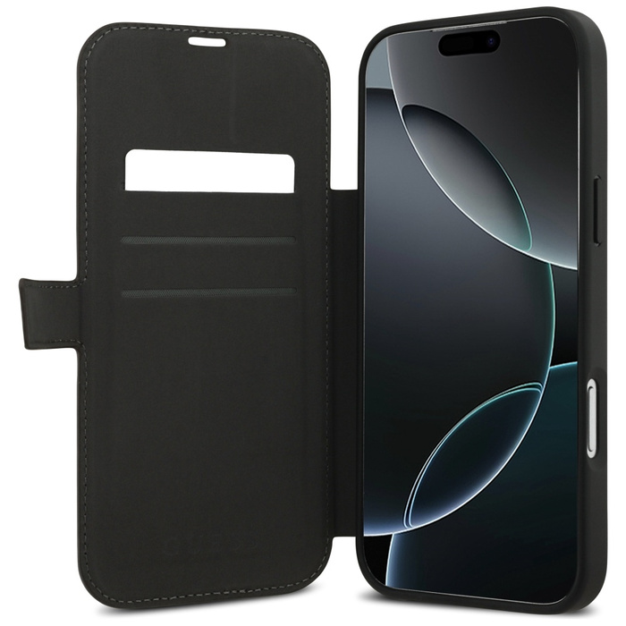 Etui Guess Book 4G Metal Logo do iPhone  17 Pro Max brązowy