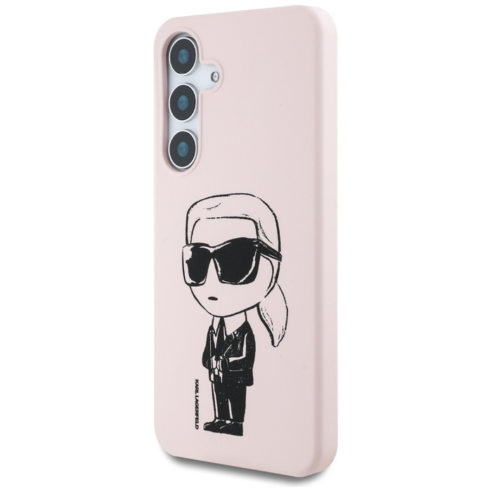 Etui Karl Lagerfeld Silicone Graffiti     Ikonik Printed Logo MagSafe do Samsung Galaxy S25 różowy