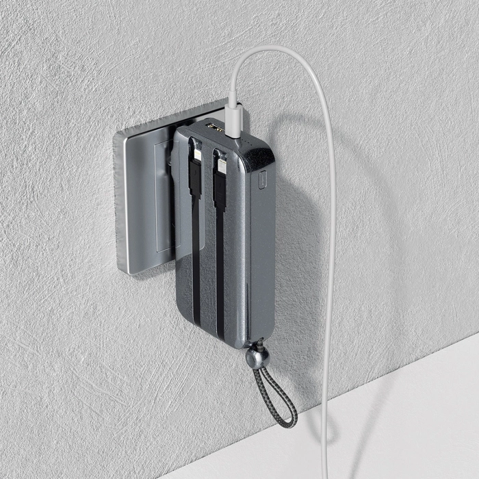 Dudao K25 2in1 10000mAh 3-Plug Powerbank Charger - Gray