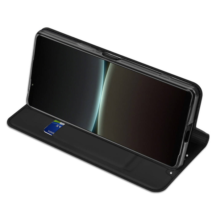 Dux Ducis Skin Pro case for Sony Xperia 5 IV flip cover card wallet stand black
