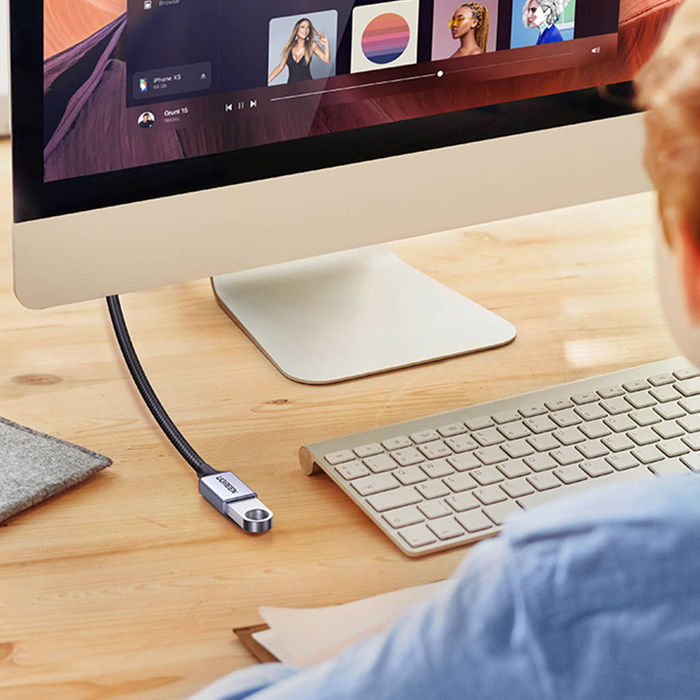 Ugreen prodlužovací kabel adaptéru USB (samec) - USB (samice) 3.0 5Gb/s 2m šedý (US115)