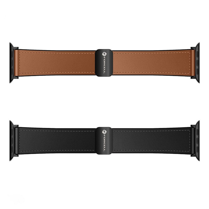 Pasek do Apple Watch Forcell F-Design FA21 magnetyczny skóra ekologiczna 42 / 44 / 45 / 49 mm czarny