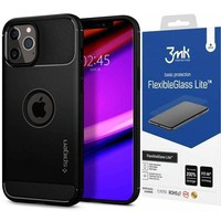 12 / 12 Pro Rugged Armor Matte Black + 3MK Flexible Glass Lite