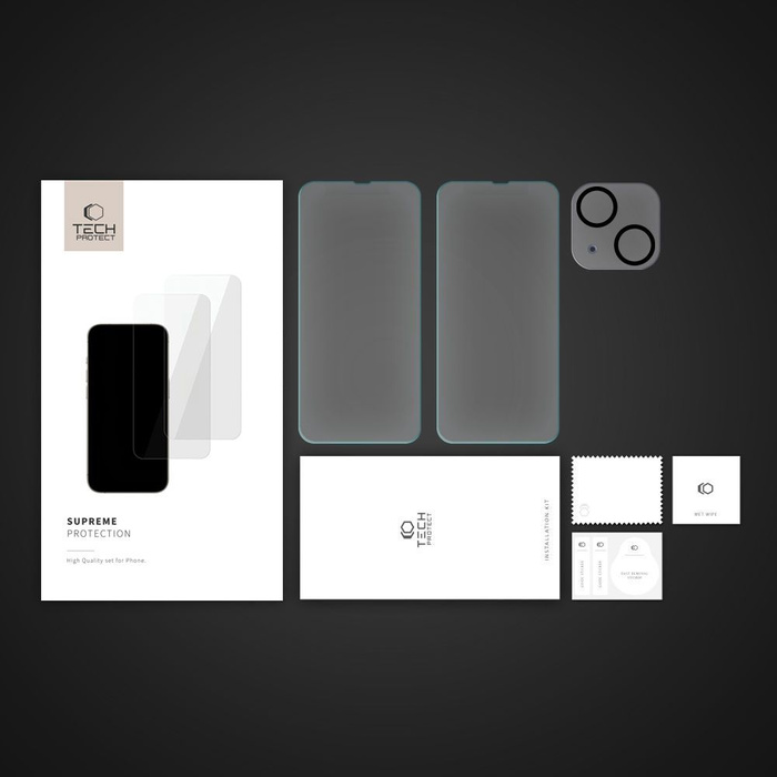 Tempered Glass Tech-protect Supreme Set iPhone 14 Clear