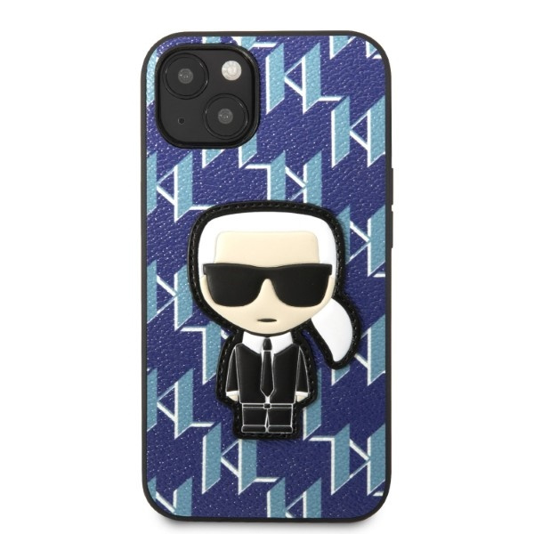 Coque Karl Lagerfeld Klhcp13spmnikbl iPhone 13 Mini 5.4" Hardcase Bleu/bleu Monogram Ikonik Patch Case