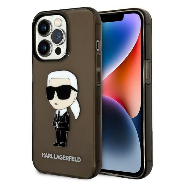 Coque Karl Lagerfeld iPhone 14 Pro Max 6,7" noir/noir durcase Ikonik Karl Lagerfeld