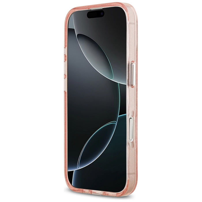 Etui Karl Lagerfeld IML Glitter Karl &   Choupette Heads Logo MagSafe do iPhone 17 różowy