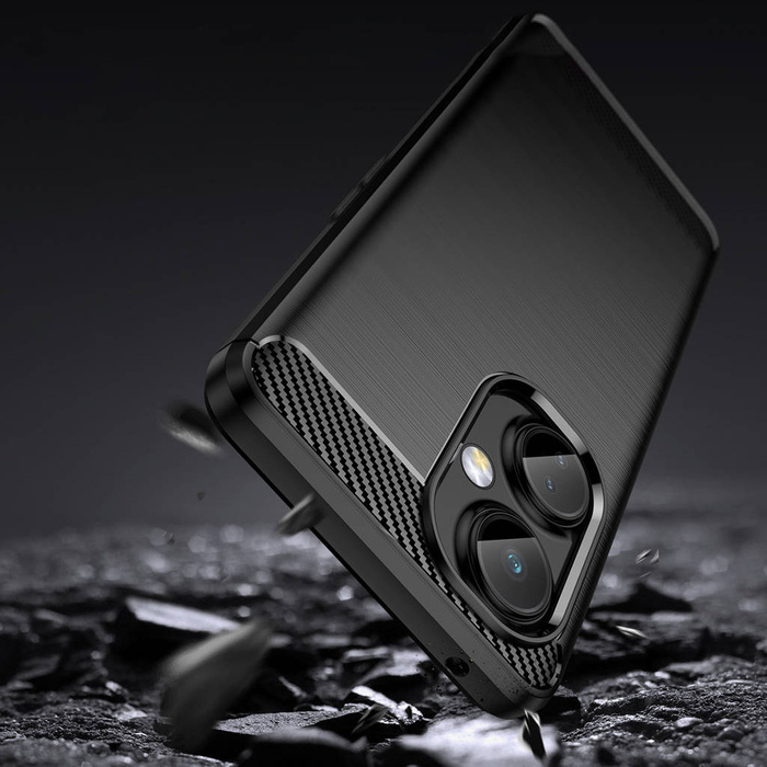 Pouzdro Carbon Case pro OnePlus Nord CE 3 flexibilní silikonový karbonový kryt černý