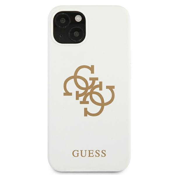 Cover GUESS Apple iPhone 13 Mini Silicone 4G Logo Bianco Hardcase