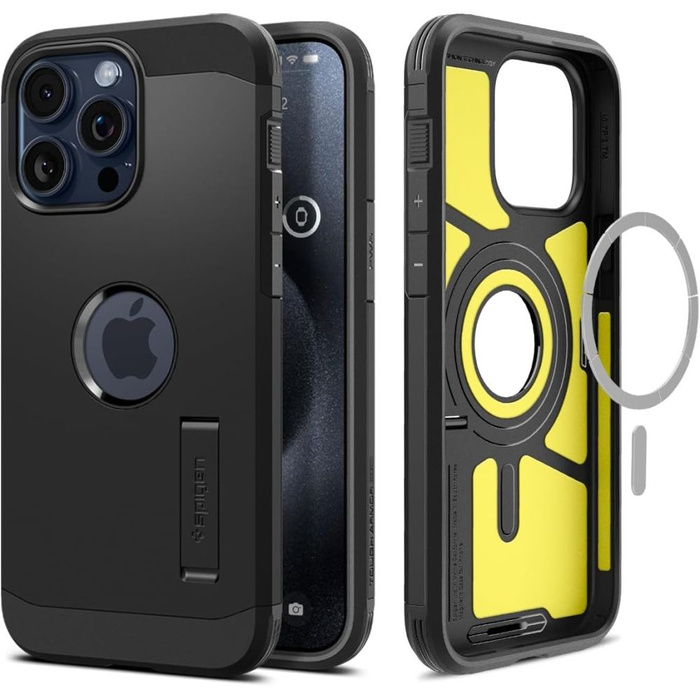 Coque iPhone 15 Pro Max Spigen Tough Armor Mag MagSafe Noir Case
