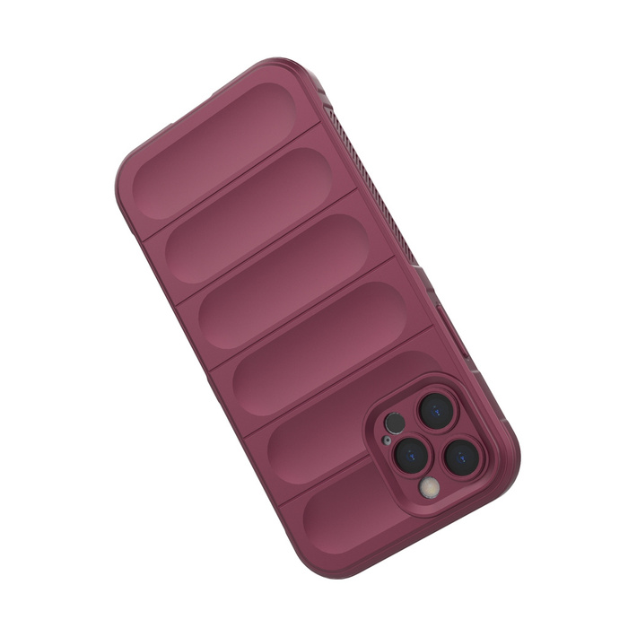 Custodia Magic Shield Case per iPhone 12 Pro custodia corazzata elastica in bordeaux