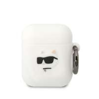 Karl Lagerfeld KLA2RUNCHH AirPods 1/2 housse blanc/blanc Silicone Choupette Head 3D