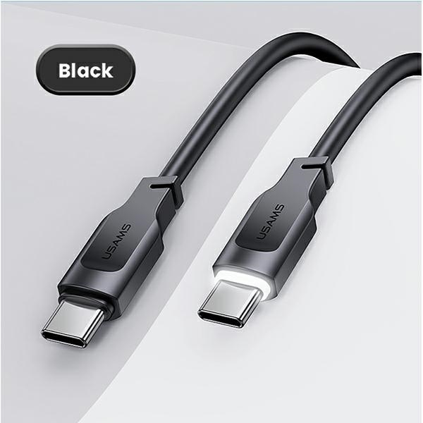 USAMS Kabel USB-C na USB-C PD Rychlé nabíjení 1,2 m 100W Lithe Series černá/černá SJ567USB01(US-SJ567)