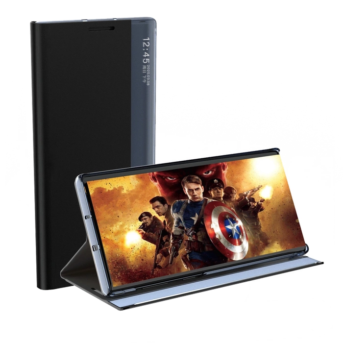 New Sleep Case etui do Samsung Galaxy S23 Ultra pokrowiec z klapką podstawka czarne