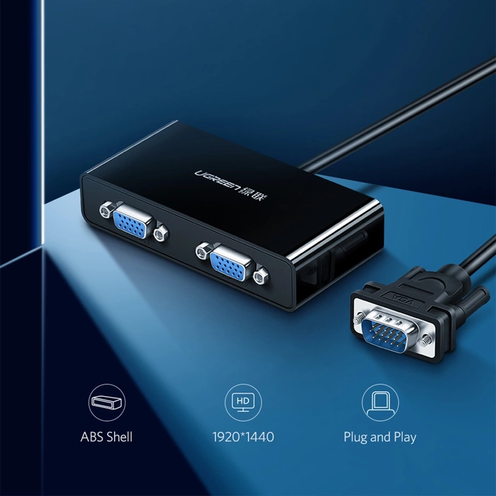 UGREEN Video-Splitter VGA auf 2X VGA 40254 1m Schwarz