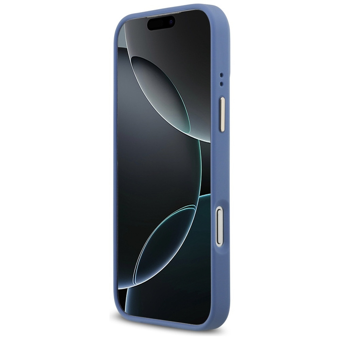 Etui Guess 4G Strass Logo & Big Strap    Metal Buttons MagSafe do iPhone 17 Pro Max niebieski