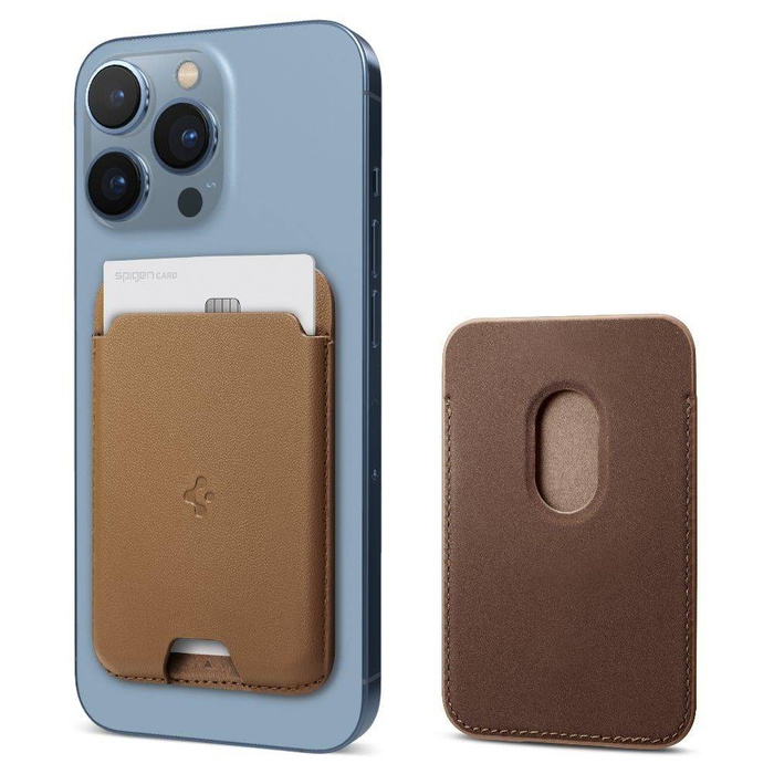 PORTEFEUILLE MagSafe Spigen VALENTINUS UNIVERSAL CARD HOLDER BROWN