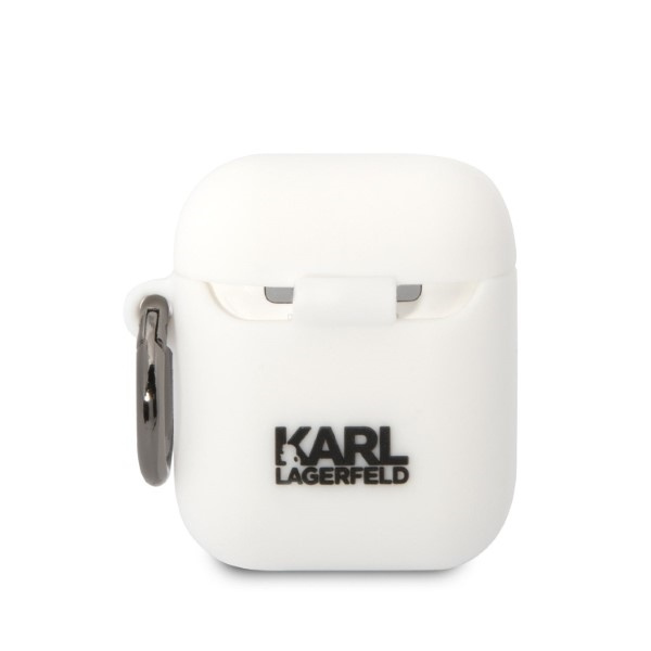 Karl Lagerfeld KLA2RUNCHH AirPods 1/2 cover bianco/bianco Silicone Choupette Head 3D
