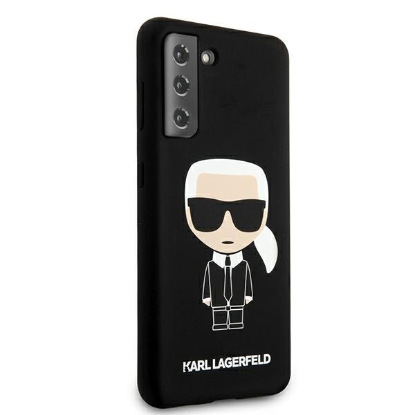  KARL LAGERFELD Samsung Galaxy S21 Plus Silicone Iconic KLHCS21MSLFKBK Funda rígida negra
