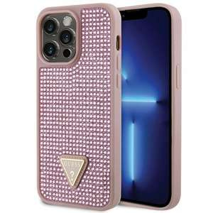 Hülle Guess GUHCP14XHDGTPP iPhone 14 Pro Max 6,7" rosa/rosa hartcase Strass-Dreieck Case