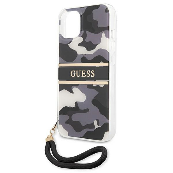 Cover Guess GUHCP13MKCABBK iPhone 13 6.1" nero/nero collezione cinturino Camo