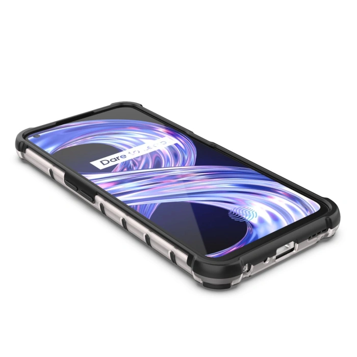 Honeycomb etui pancerny pokrowiec z żelową ramką Realme 9 Pro przezroczysty