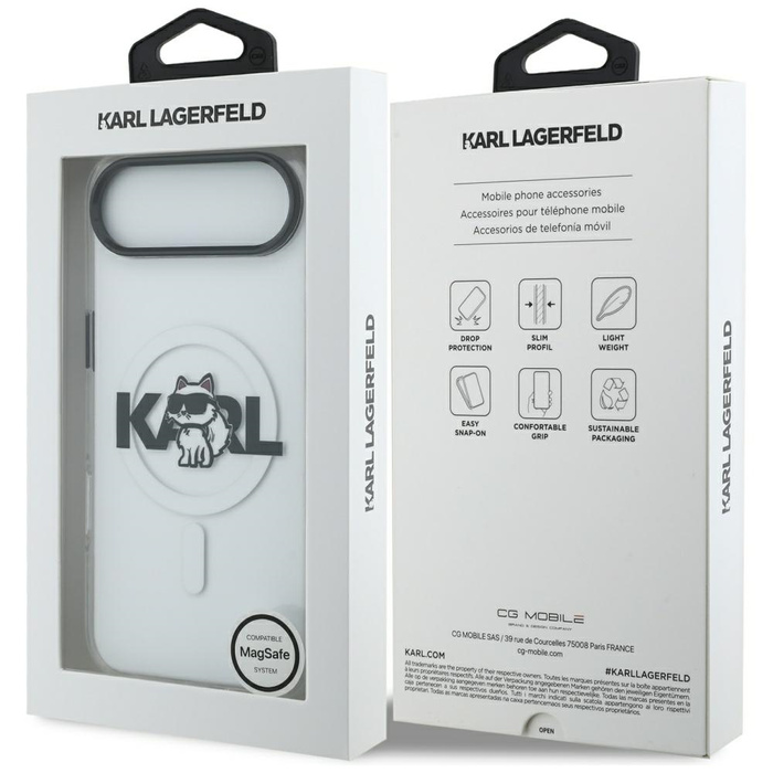 Etui Karl Lagerfeld IML Choupette Sketch Logo MagSafe do iPhone Air przezroczysty