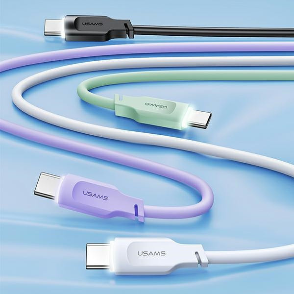 USAMS Kabel USB-C na USB-C PD Rychlé nabíjení 1,2 m 100W Lithe Series fialová/fialová SJ567USB03 (US-SJ567)