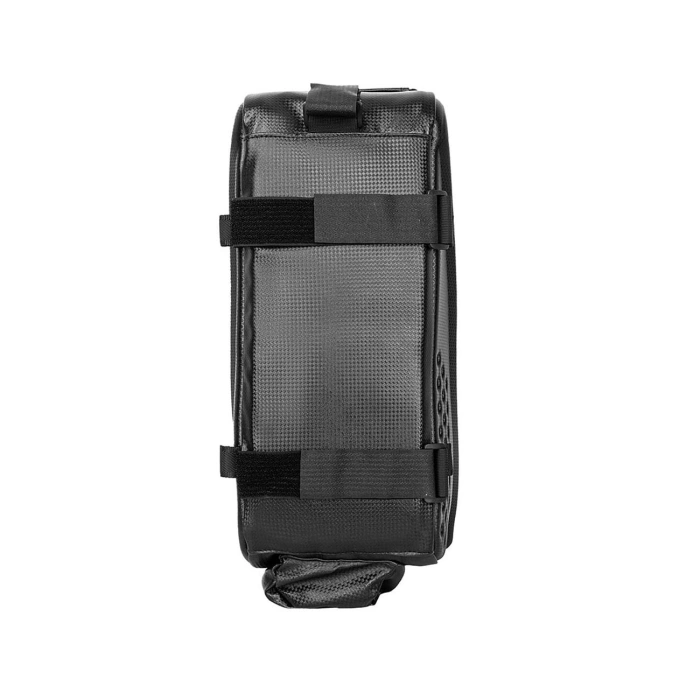 WYA36Y7S Fahrradträgertasche mit langem Riemen und erweiterbaren Seitentaschen – Schwarz