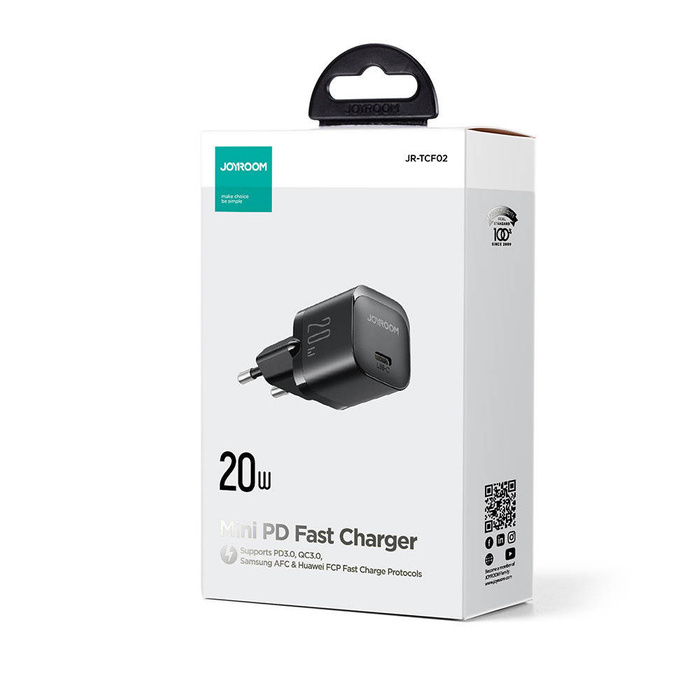 Mini chargeur USB C 20W PD Joyroom JR-TCF02 | noir