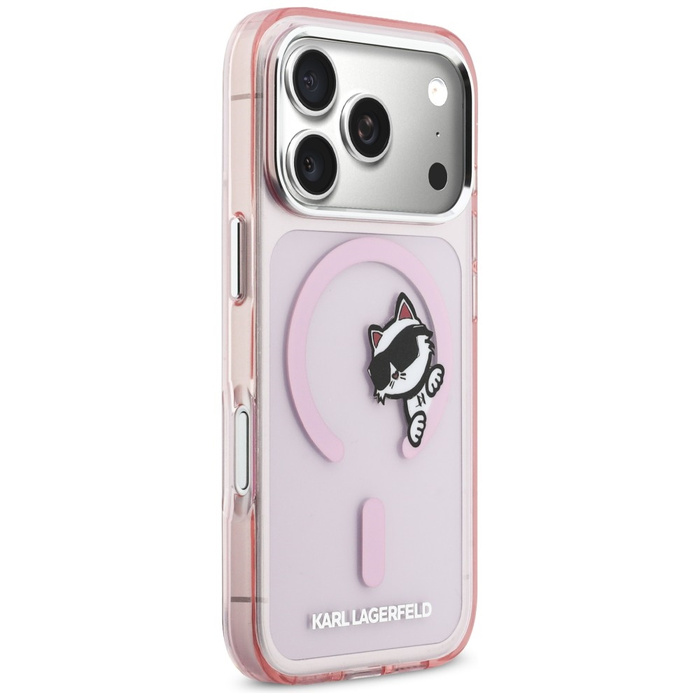 Etui Karl Lagerfeld IML Peekaboo MagSafe do iPhone 17 Pro różowy