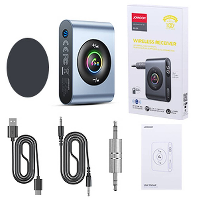 Joyroom car Bluetooth 5.3 transmisor y kit manos libres para puerto mini jack AUX 3.5mm (JR-CB1)