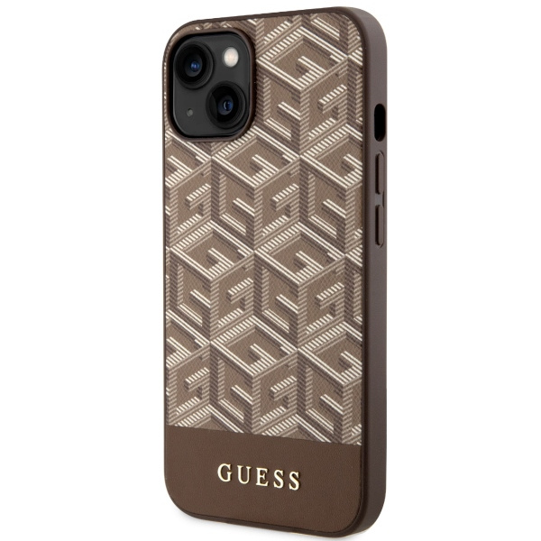 Funda Guess GUHMP14MHGCFSEW iPhone 14 Plus 6.7" marrón/marrón duro case GCube Stripes MagSafe Case