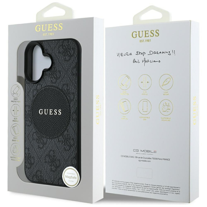 Etui Guess 4G Circle Classic Logo        MagSafe do iPhone 16 czarny