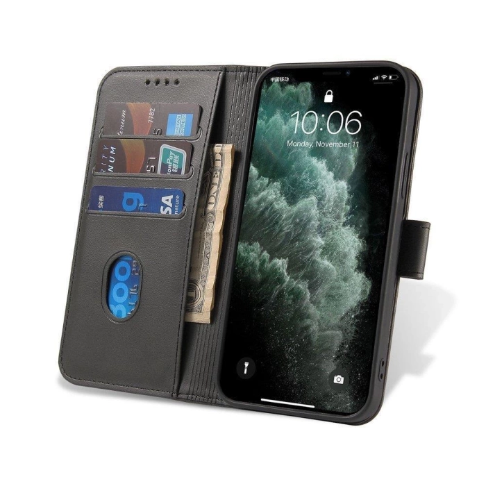 Magnet Case funda elegante funda con solapa y función soporte para Motorola Moto E32 negra