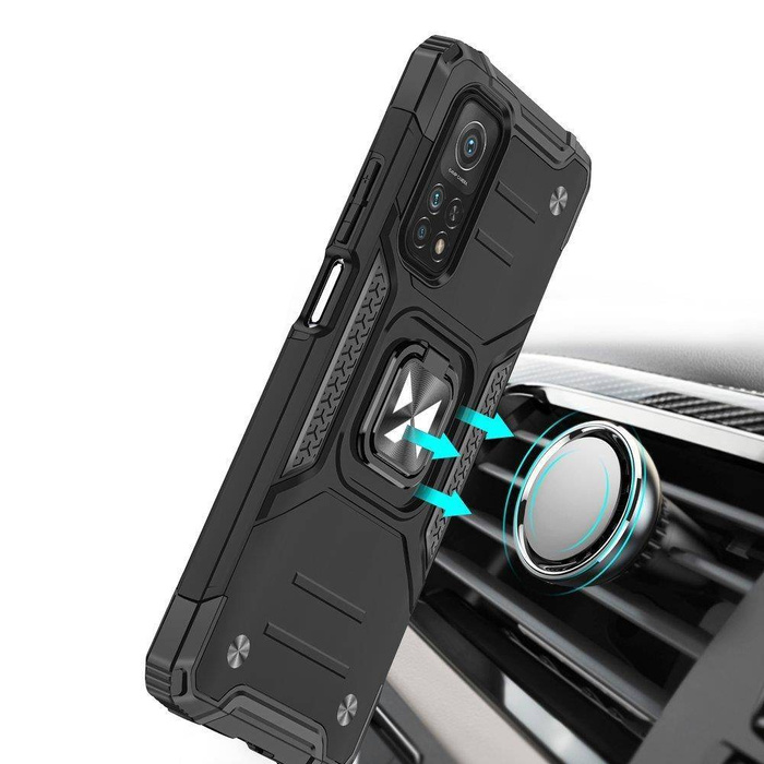 Wozinsky Ring Armor Tough Hybrid Case Cover + supporto magnetico Mi Poco M4 Pro 5G / Redmi Note 11 5G (Cina) / Redmi Note 11T 5G / Redmi Note 11S 5G blu