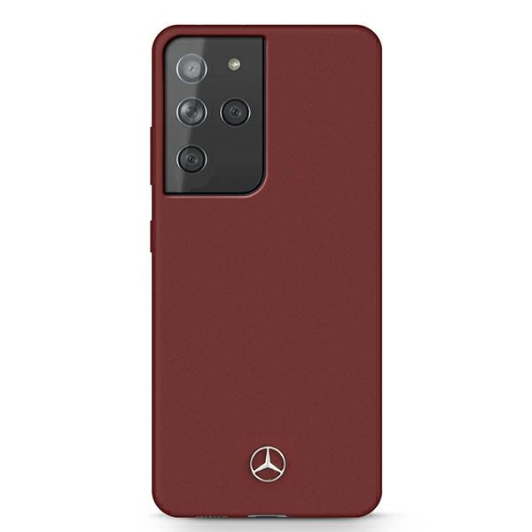 MERCEDES Samsung Galaxy S21 Ultra Silikon Linie MEHCS21LSILRE Rot HardHülle