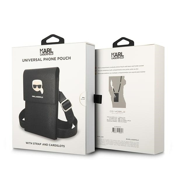 Karl Lagerfeld Handtasche KLWBSAKHPK schwarz/schwarz Metall Karl Head