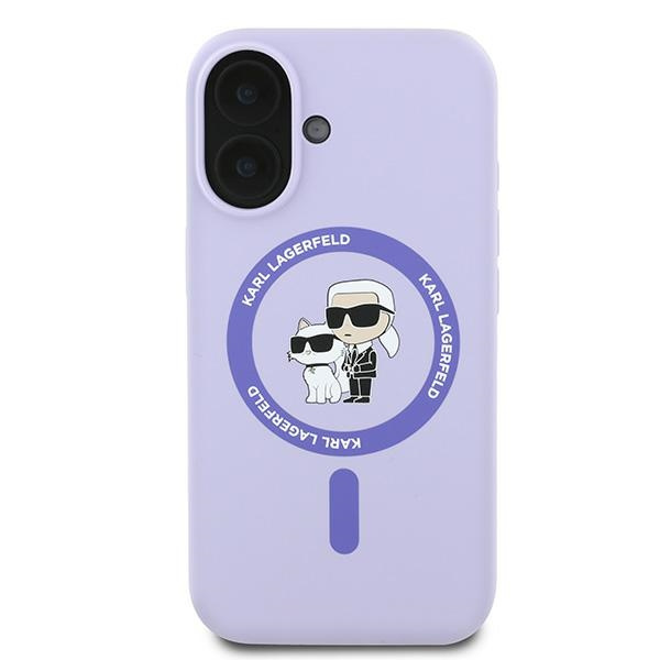 Etui Karl Lagerfeld iPhone 16 Plus fioletowy/purple HC MagSafe Silicone KC Heads Ring