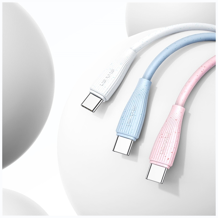 Kabel USAMS Green Series SJ714 18W 3A    USB-A do USB-C 1m niebieski