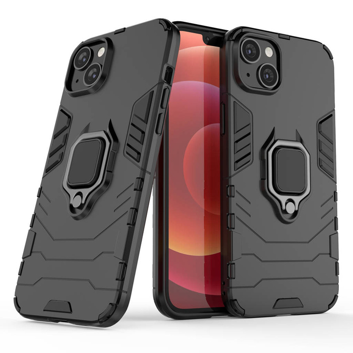 Obal Kroužek Armor obal až iPhone 14 Pancéřový kufr Pro Max držák mag neetický kroužek černý Case