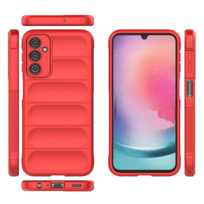 Custodia Magic Shield per Samsung Galaxy A24 4G cover blindata flessibile rossa