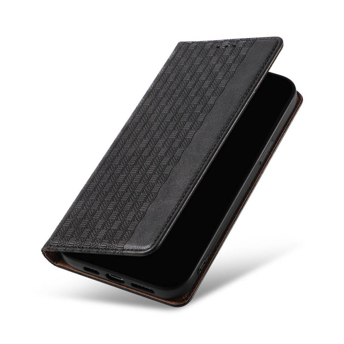 Étui à sangle magnétique pour iPhone 14 Flip Wallet Mini Lanyard Stand Noir