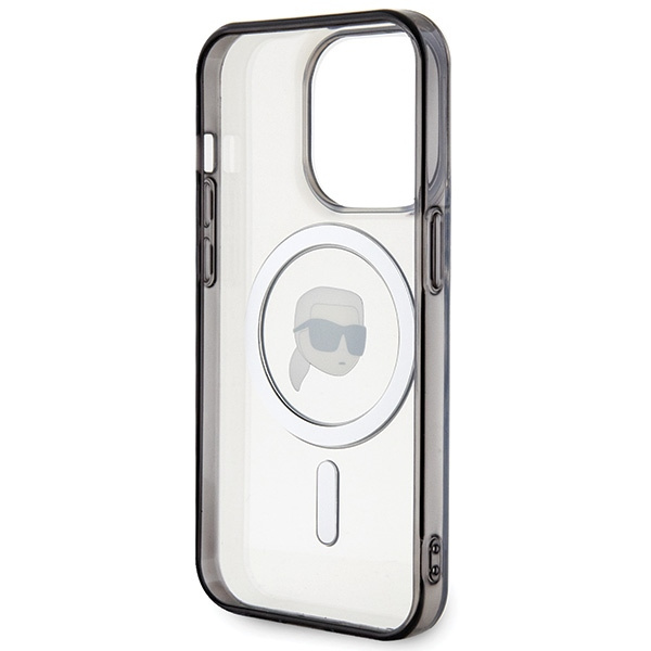 Etui Karl Lagerfeld KLHMP15XHKHNOTK iPhone 15 Pro Max 6.7" transparent hardcase IML Karl`s Head MagSafe Case