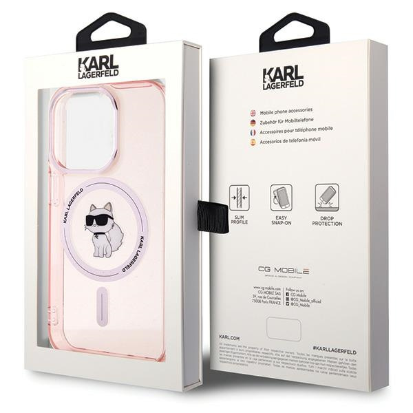Etui Karl Lagerfeld KLHMP15XHFCCNOP iPhone 15 Pro Max 6.7" różowy/pink hardcase IML Choupette MagSafe Case
