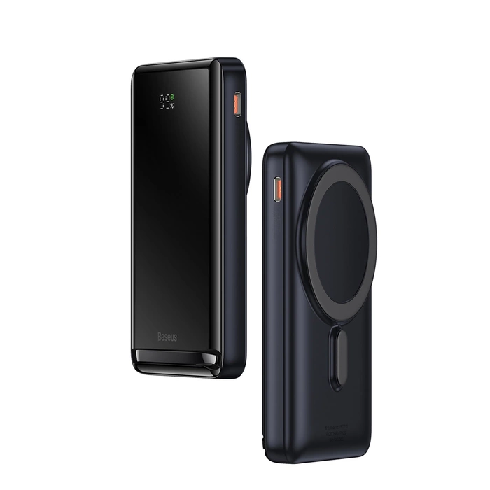 Baseus Magnetic Bracket 10000mAh 20W Powerbank mit MagSafe - dunkelblau + USB-C-Kabel 60W 0,5m