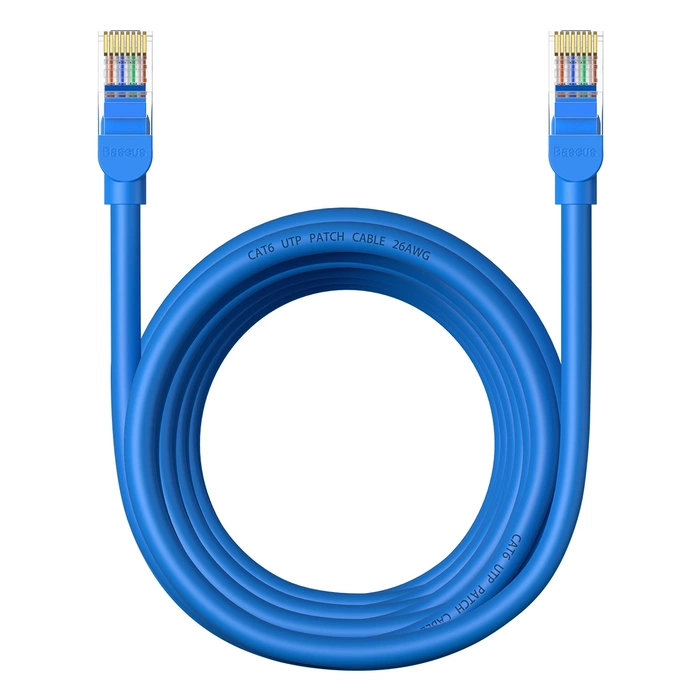 Câble Ethernet Baseus High Speed ​​​​Cat 6 RJ-45 1000Mb/s 5m rond - bleu