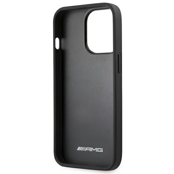 AMG AMHCP14LGSEBK iPhone 14 Pro 6.1" black/black hardcase Leather Debossed Lines