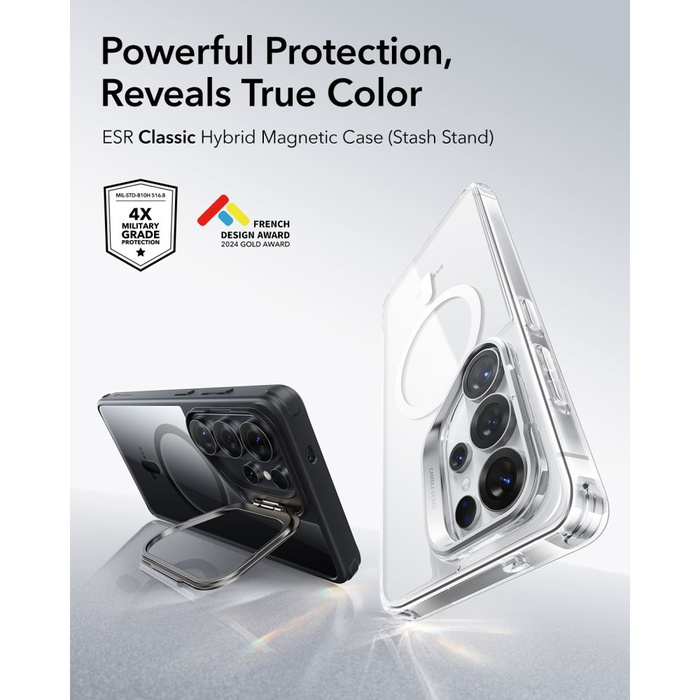 ESR CLASSIC HYBRID KICKSTAND MagSafe GALAXY S26 ULTRA CLEAR/BLACK